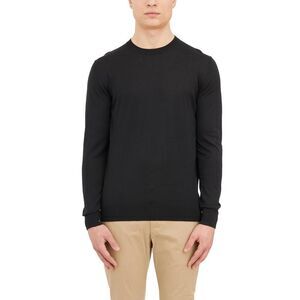 PAOLO PECORA Crew Neck Long Sleeve Sweater Men BLACK Sweaters & Cardigans